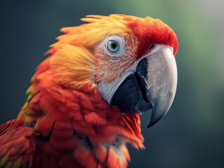 A closeup shot of a colorful parrot with blurred background