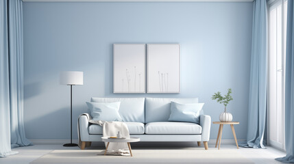 Fototapeta na wymiar curtains in the living room with sofa