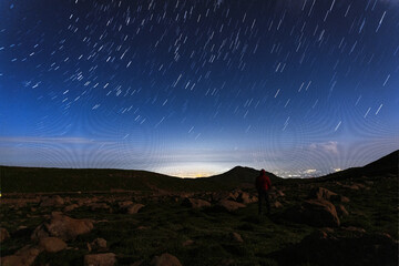 star trails in night sky