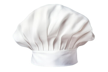 Chef's hat in white 3d render isolated on a Transparent background. Generative AI