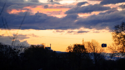 Fototapeta premium sunset over the field