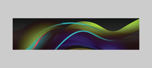 Abstract dynamic vibrant gradient horizontal banner cover