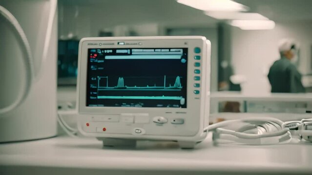 A cardiac monitor in the hospital's emergency room to check the functioning of the patients' cardiac system. Generative AI