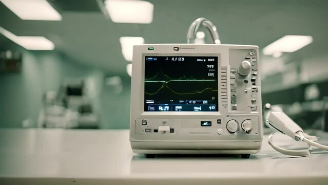 A cardiac monitor in the hospital's emergency room to check the functioning of the patients' cardiac system. Generative AI