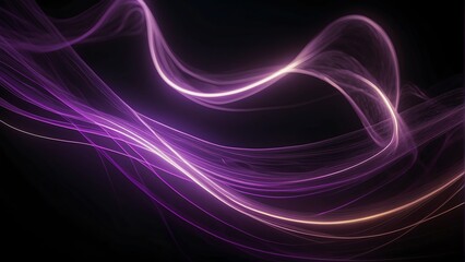 Fototapeta na wymiar Purple neon curved wave of light with curls and swirls made with smooth illuminated bright glowing lines, motion light effec from Generative AI
