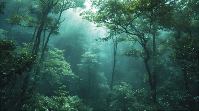 Rays Of Light In The Forest