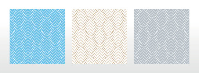 Set of abstract geometric patterns. Seamless vector backgrounds. Colored ornaments Graphic modern patterns Simple lattice graphic design