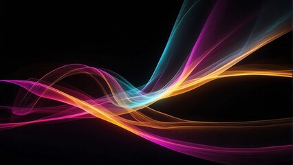 Colorful neon curved wave of light with curls and swirls made with smooth illuminated bright glowing lines, motion light eff 8 from Generative AI