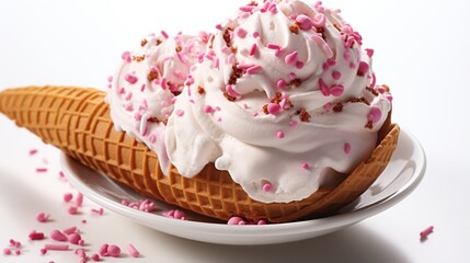 Obraz na płótnie Canvas Single scoop of pink ice cream UHD wallpaper