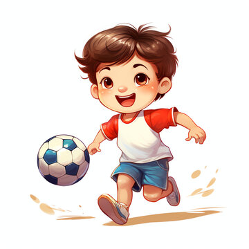 Cute Boy are playing football