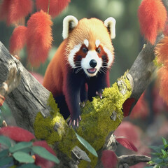 cute red panda animal