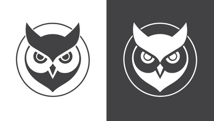 minimalistic flat logo with an owl. modern black and white corporate logo vector