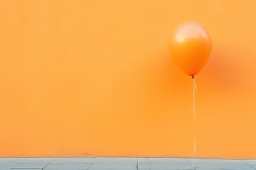 Orange balloons on an orange background with space reserved for text