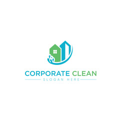 Fototapeta premium Home corporate and window Cleaning Modern Logo