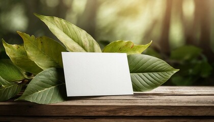 Leafy Details Clean Business Card Mockup generative ai