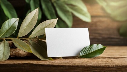 Nature's Touch Minimal Business Card with Leaves generative ai
