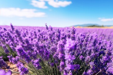 Lavender field in Provence, France. Lavender flowers blooming in summer