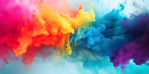 Fototapeta premium Abstract colorful smooth cloud background, holi festival celebration concept