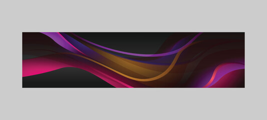 Abstract dynamic vibrant gradient horizontal banner design