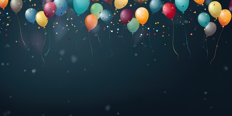 colorful balloons on a black background