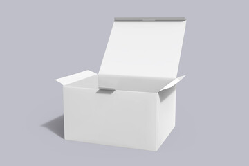 Opened Rectangle Product Box Packaging Mockup For Brand Advertising on a Clean Background 3D Rendering
