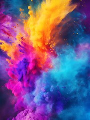 Abstract colorful smooth cloud background, holi festival celebration concept
