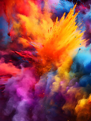 Obraz na płótnie Canvas Abstract colorful podwer paint, holi festival celebration