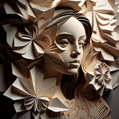 Beautiful digital paper artwork women picture