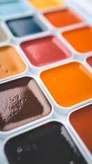 Artistic paints for drawing, gouache acrylic paints for painting, teaching drawing close-up