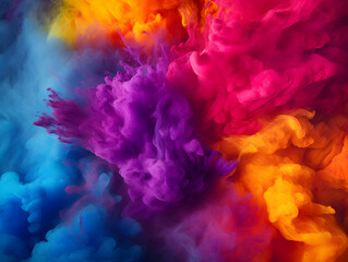 Obraz premium Abstract colorful podwer paint, holi festival celebration