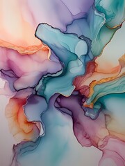 Abstract alcohol ink background in pastel color