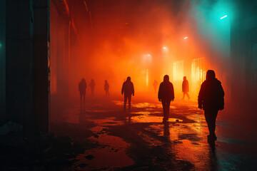 Silhouetted Action: Men in Darkness, Armed and on the Edge