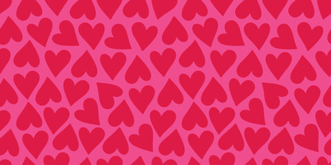 Seamless romantic pattern with cute hand drawn hearts. Design for Valentine's Day, vector illustration