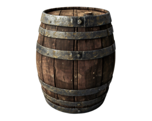 wooden barrel isolated on white