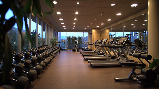 The sports during the day is bright and energetic, attracting attention and conveying the atmosphere of sports and activity. atletic gym