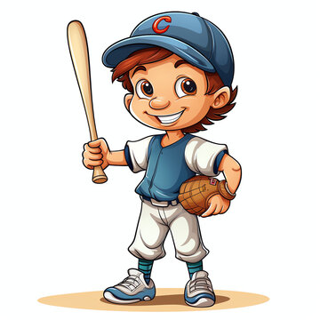 Cute boy playing a baseball