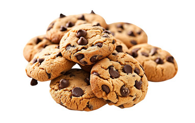 Baking Perfect Chocolate Chip Cookies On Transparent Background.