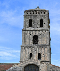 Tower of the Church of St Trophime, Saint Trophime cathedral, Arles, Provence, France.