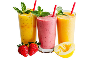 Enjoying the Colors of a Fresh Smoothie On Transparent Background.