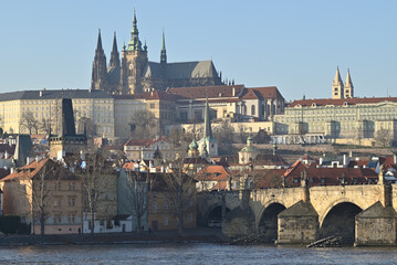 Cityscape view of Prague castle in Czech republic