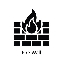 Fire Wall vector Solid icon style illustration. EPS 10 File