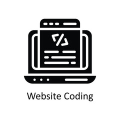 website Coding vector Solid icon style illustration. EPS 10 File