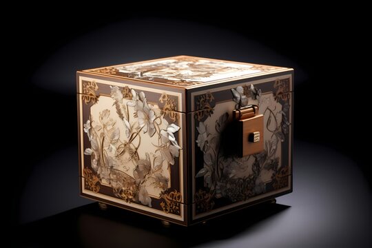 A beautifully wrapped box containing a handcrafted wooden music box.