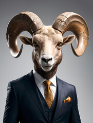 Bighorn Sheep in a business suit, business animals