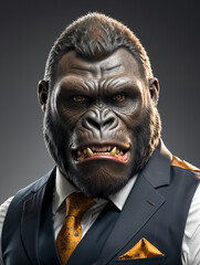 Gorilla in a business suit, business animals