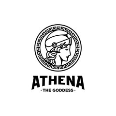 greek ancient Athena MinervaThe Beauty Roman Goddess Logo Design