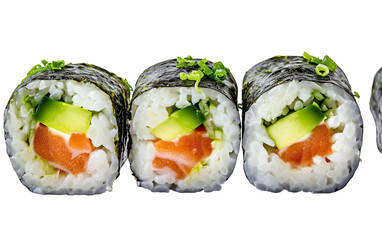 Exquisite Sushi Rolls Experience On Transparent Background.