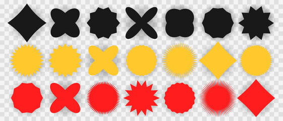 Set of starburst. Price sticker,retro stars,  sale sticker, price tag, starburst, sale or discount sticker.Set of starburst.  © Лёля Михайлова