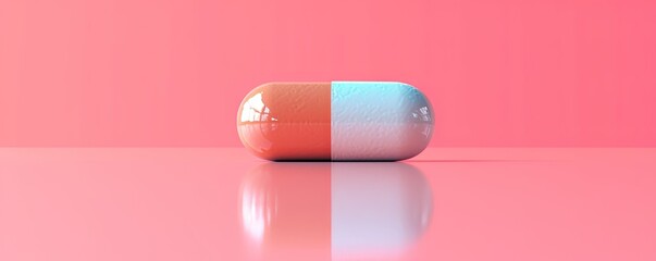 Capsules symbolizing medicine and pill essentials in health and pharmacy painkiller and medication merging with antibiotic essence drugs and vitamins united for prescription in pharmaceutical backdrop - obrazy, fototapety, plakaty