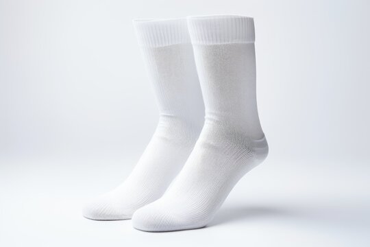 white socks mockup on white background